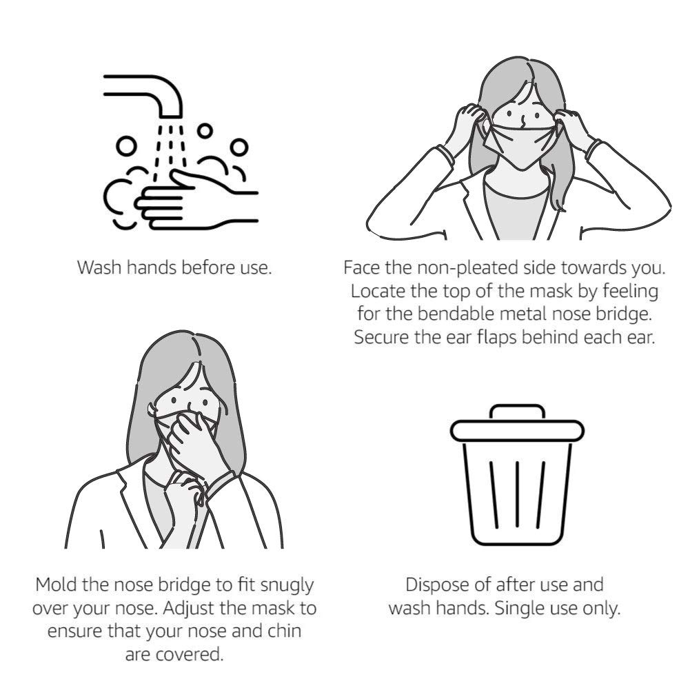 3-ply Disposable Face Masks, 50 per Pack, 1-Pack - Image 2